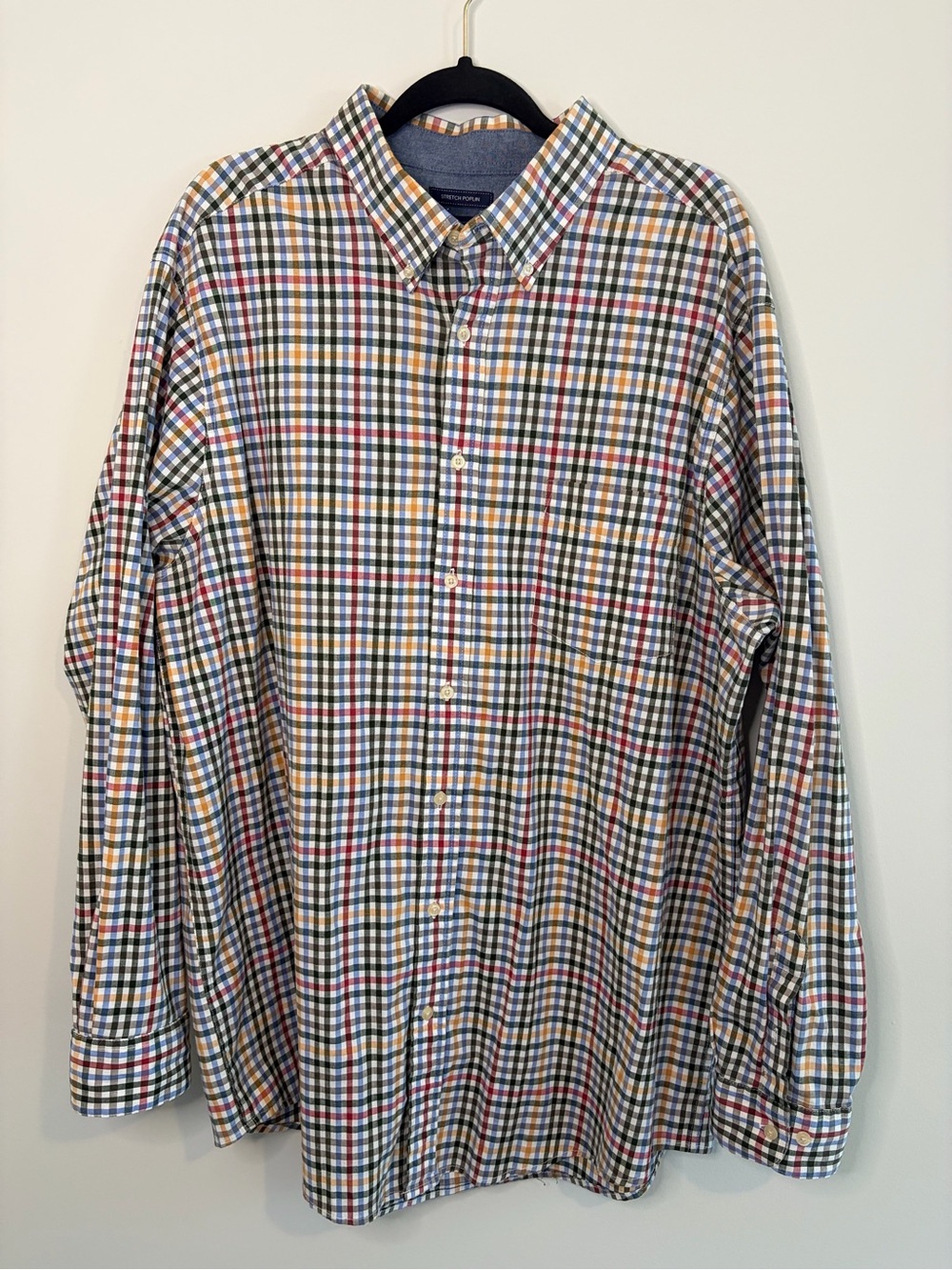 Saddlebred Men's Multicolor Check Button-Down Shirt — Blue, Green, Red, Yellow